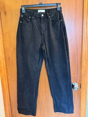 Abercrombie Curve Love Loose High Rise Jeans 27 Regular Charcoal Black Straight